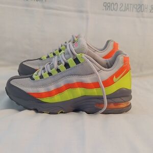 Nike Air Max '95 Gray Green Orange Sneakers Boy's Size5.5
